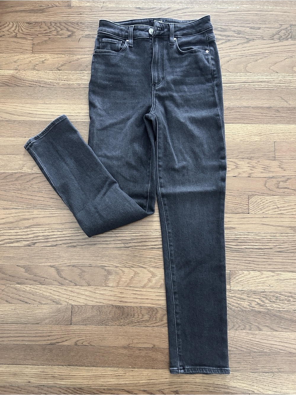 PAIGE Dark Charcoal High-Rise Skinny Jeans